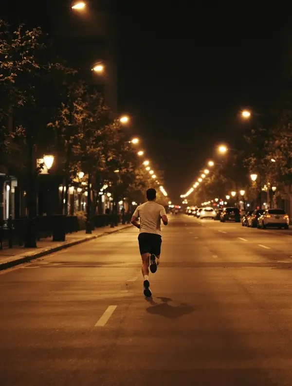 城市夜跑的人 - 夜晚随笔 - 花都影视